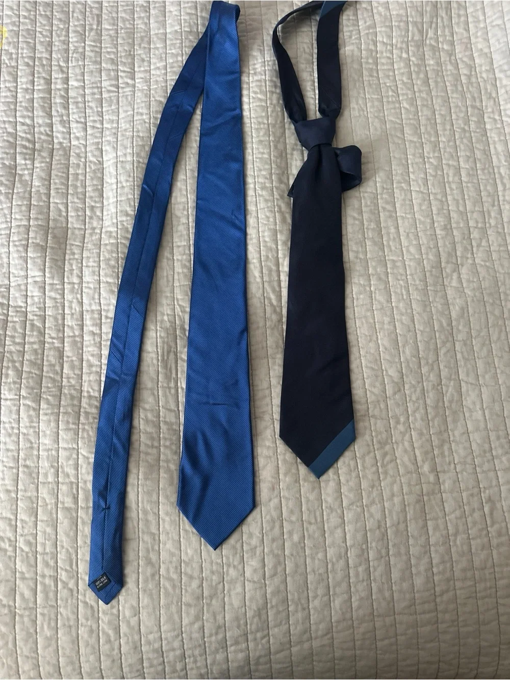 NWT ck Calvin Klein Silk Neckties Lot of 2 Purple Geometric & Royal Blue